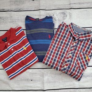 3 U.S. Polo Assn Boys Size 18 United States Association Plaid Button Up USPA